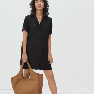 Everlane Linen Workwear Dress Black